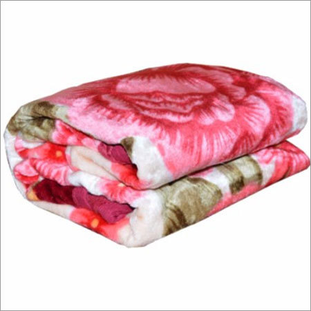 Mink Blanket - Polyester Material, 50x60 Inches, Cream Color | Lightweight, Soft Cotton Filling, Floral Pattern, Cozy & Foldable Winter Essential