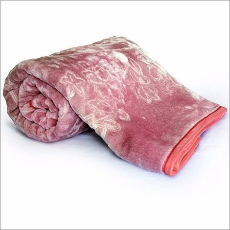 Mink Blanket - Polyester Material, 50x60 Inches, Cream Color | Lightweight, Soft Cotton Filling, Floral Pattern, Cozy & Foldable Winter Essential