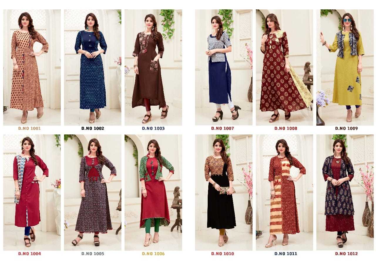 Fancy Cotton Kurti - Cotton Fabric, Sizes M-xl, Brown, 48-50 Inch Length | Stylish Design, Comfortable Fit, 12 Pieces