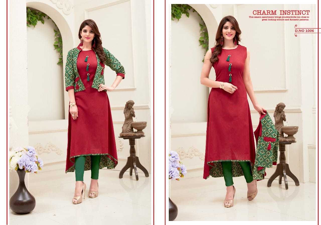 Fancy Cotton Kurti - Cotton Fabric, Sizes M-xl, Brown, 48-50 Inch Length | Stylish Design, Comfortable Fit, 12 Pieces