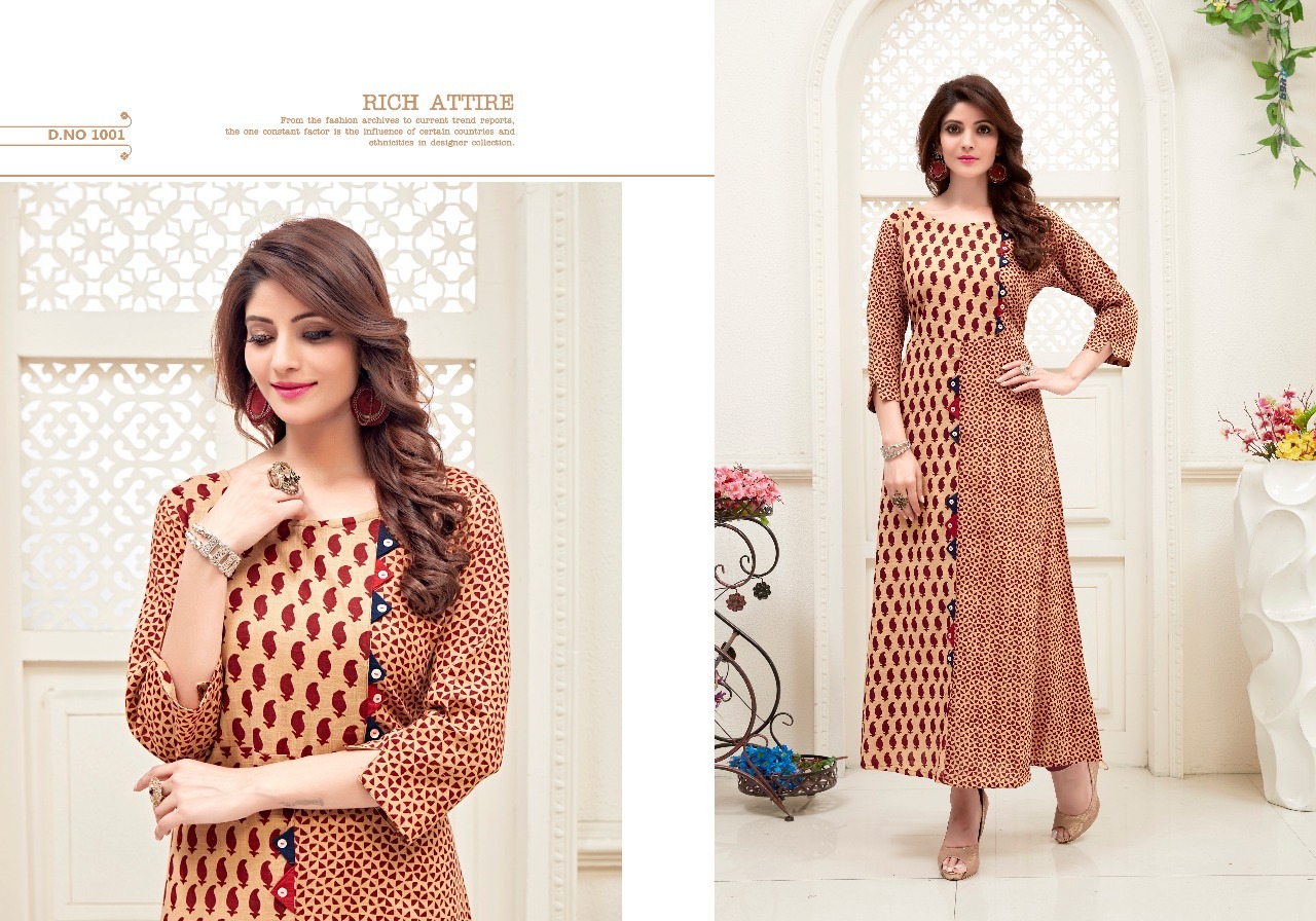 Ladies Fancy Kurti - Rayon, Customized Sizes From Xxs To Xxxl, Maroon Color, 3-4th Sleeves, Printed Pattern | Washable, Dry Cleanable, Ideal For All Seasons