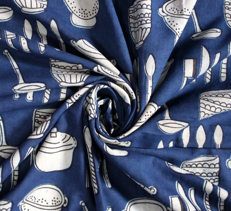 Handmade Printed Fabric - 100% Cotton, 60x60 Thread Count | Hand Block Printed, Light Weight, Soft Fabric For Clothing, Curtains, Quilting