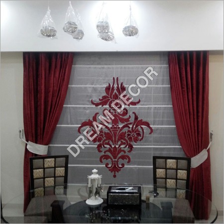 Red Designer Curtain