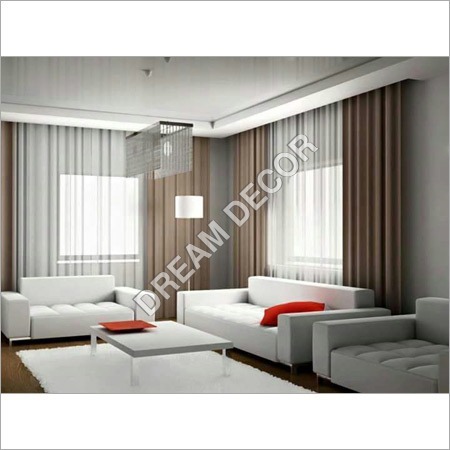 White Front Office Designer Curtain