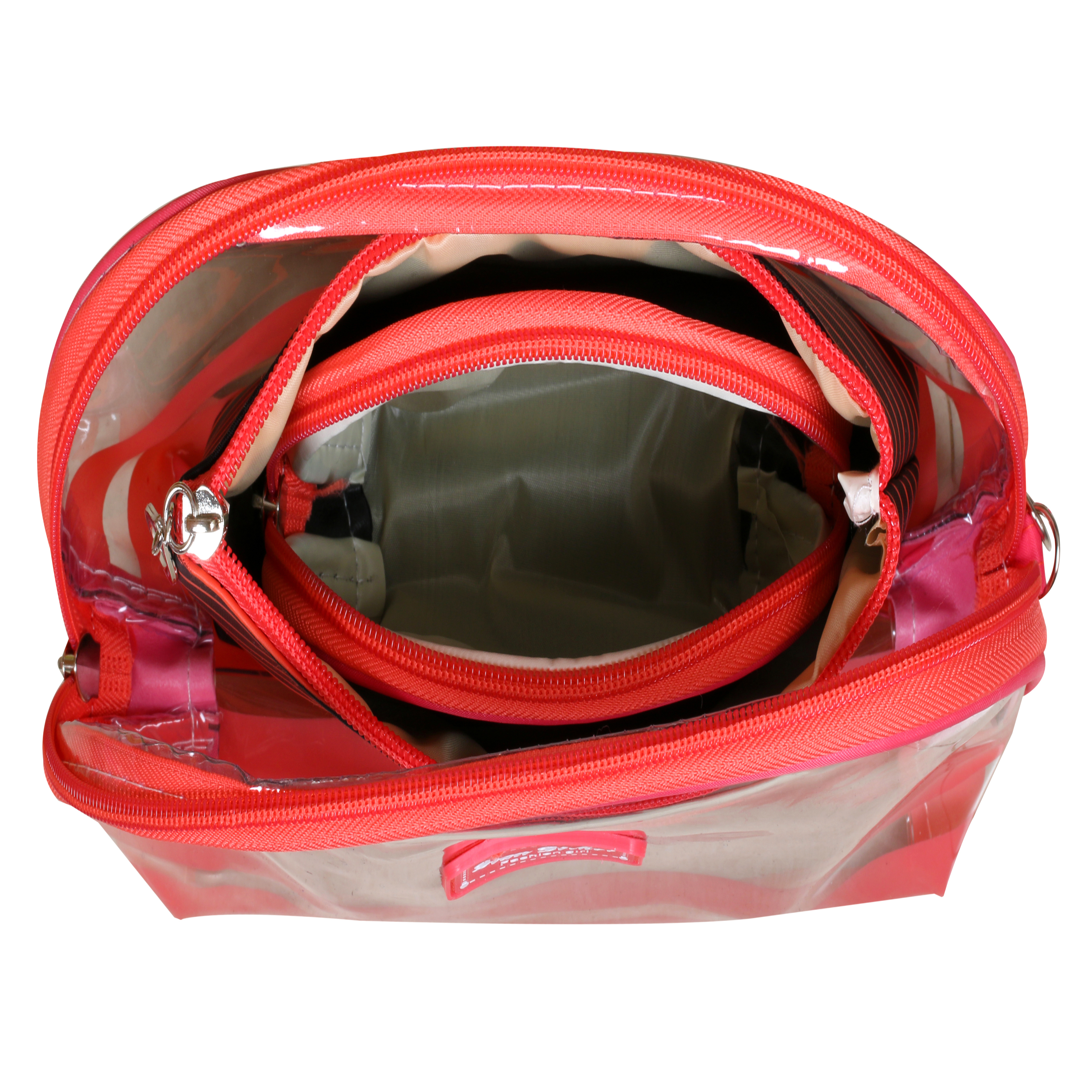 Toiletry Pouches - Nylon Material, 26x9x16 Cm Size - Customized Red Design, Stylish And Functional