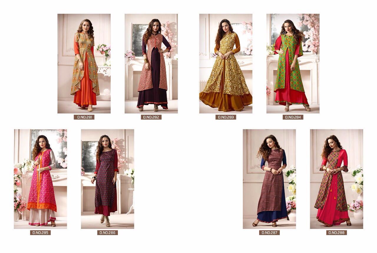 Red And Green Rayon Kurtis