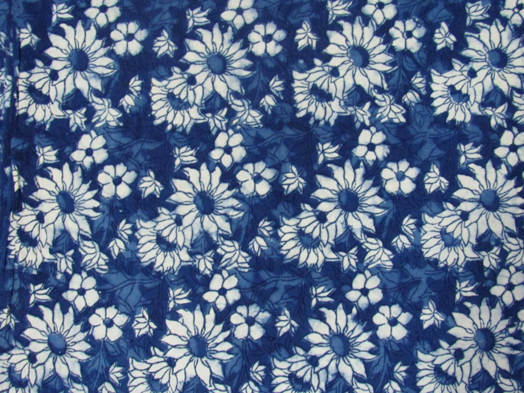 Sanganeri Cotton Block Printed Fabric - 100% Cotton, 60x60 Thread Count, Indigo Blue, Hand-block Printed With Natural Dyes For Garments & Home Decor