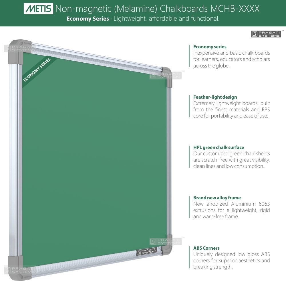 Metis Economy Non-magnetic (Melamine) Chalkboards 100% Scratch-resistant
