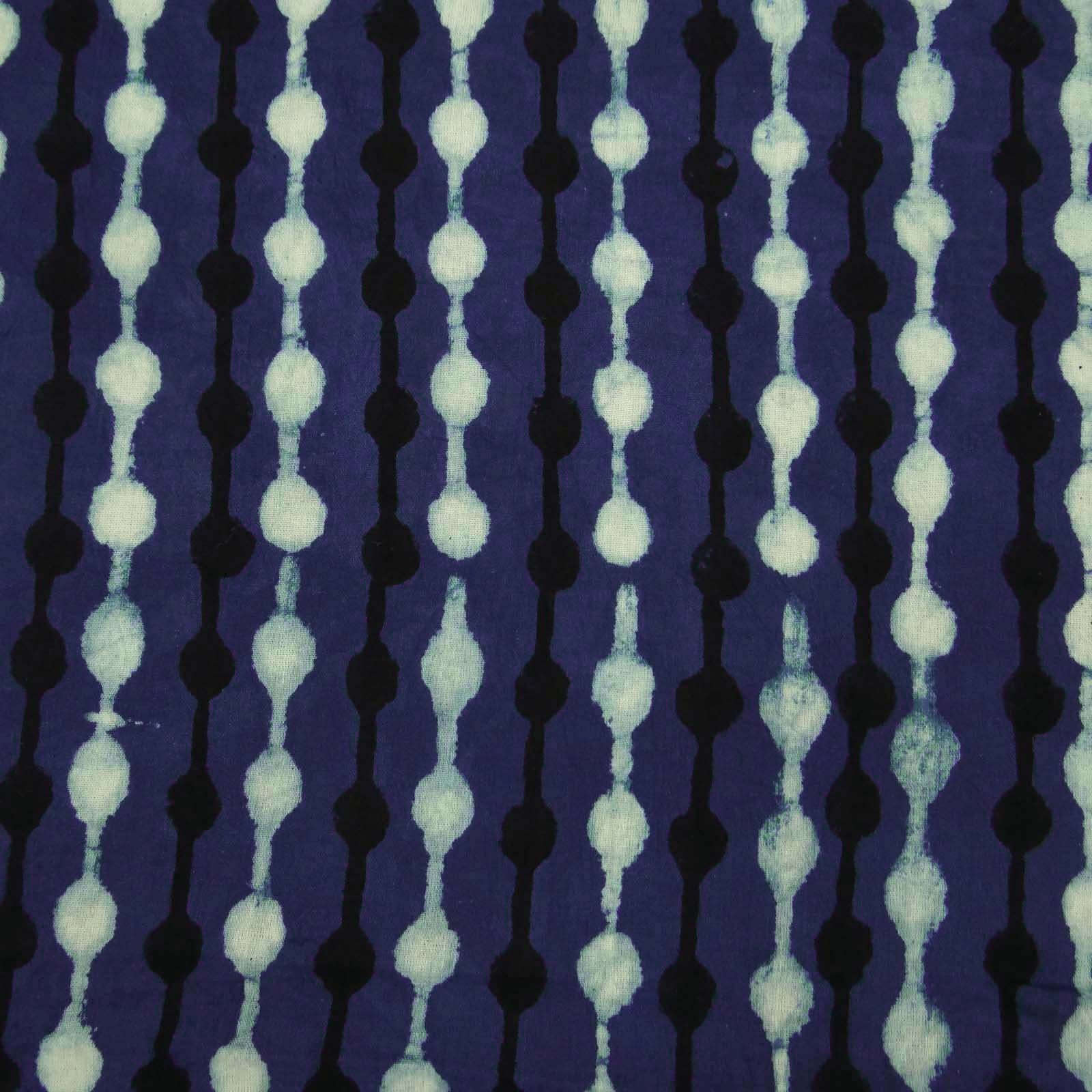 Printed Fabric - 100% Cotton, 60x60 Indigo Blue Hand Block Printed Fabric | Lightweight, Soft, Handmade, Perfect For Garments, Curtains, And Quilting