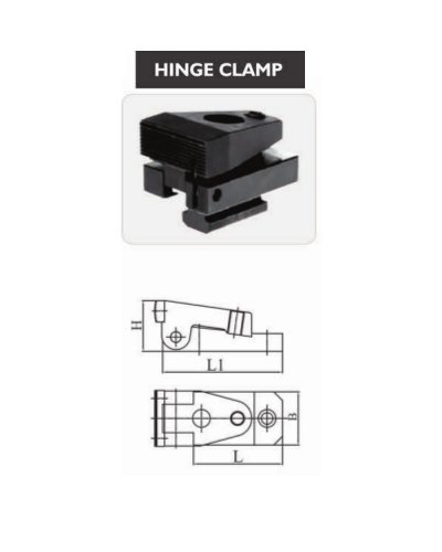 Hinge Clamp - S.G. Iron & Hardened Steel, 2000 KN Max Force, Radial Serrated Jaw for Secure Clamping