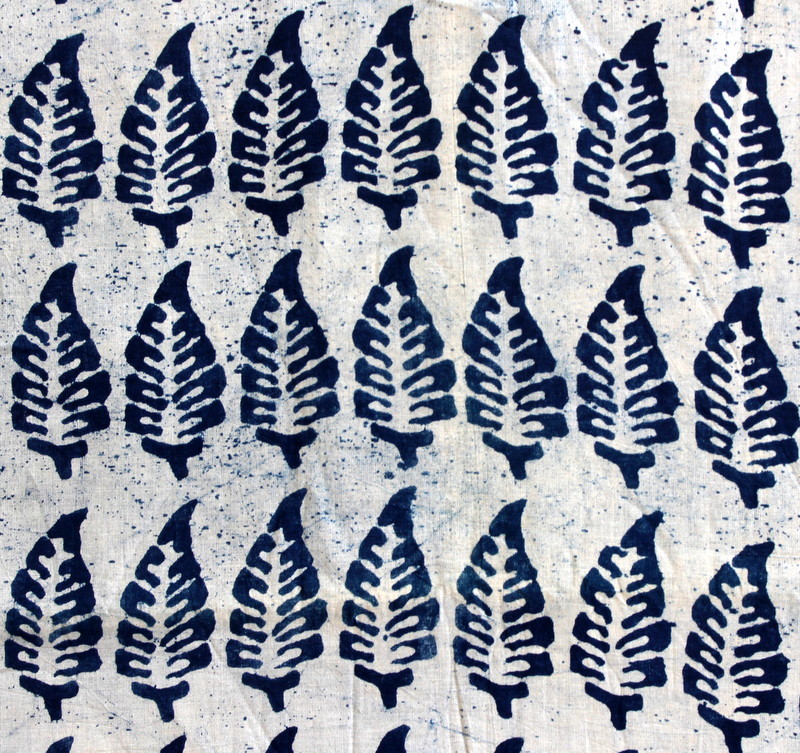 Floral Block Print Fabric - 100% Cotton, 60x60 Thread Count, Indigo Blue | Hand Printed, Light Weight, Soft, Natural Dye, Artisanal Design