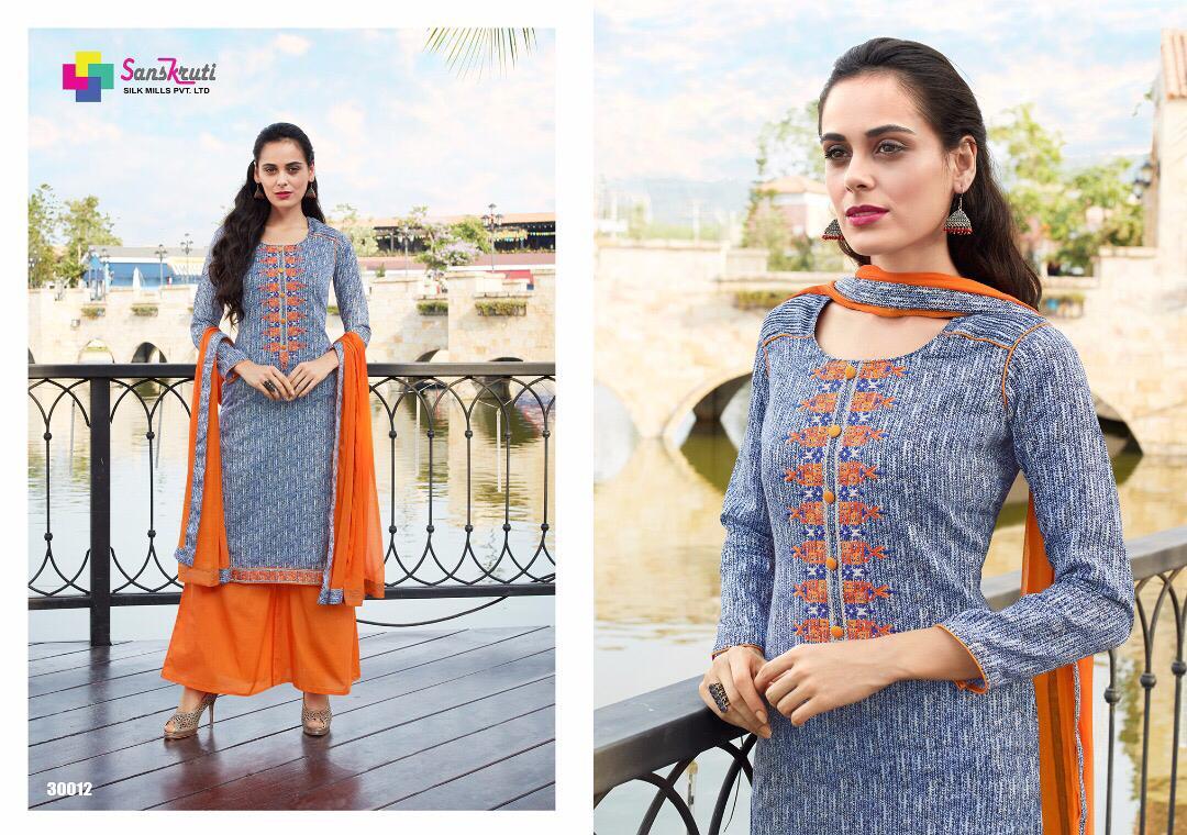 Cotton Glez Materials - Cotton Top, Cotton Bottom, Chiffon Dupatta | Soft Fabric, Stylish Printed Design, 10 Pieces