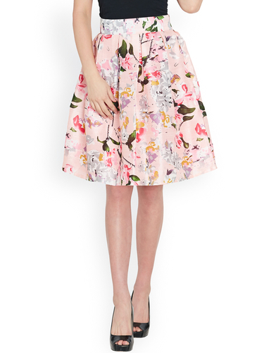 Ladies Trendy Skirts - Silk Fabric, Printed Pattern | Elegant Western Design for Fashion-Forward Women