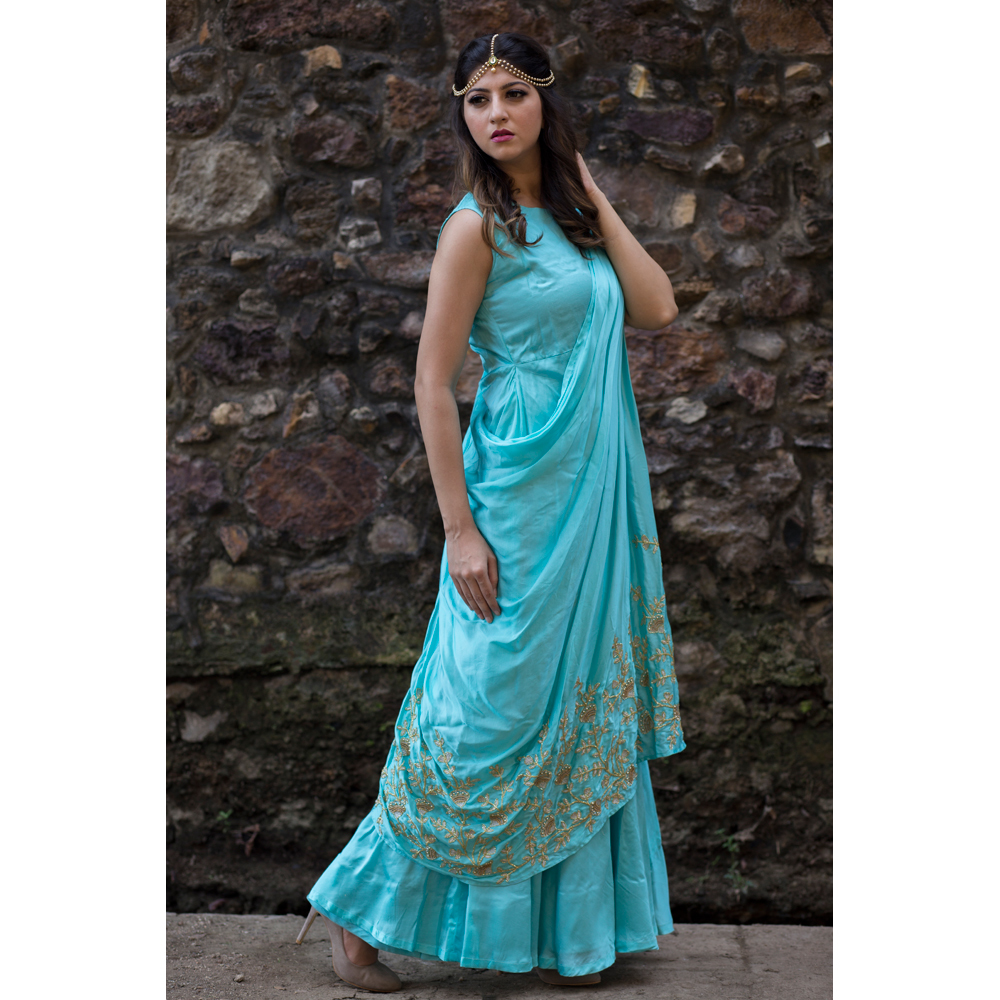 Drape Handwork Gown