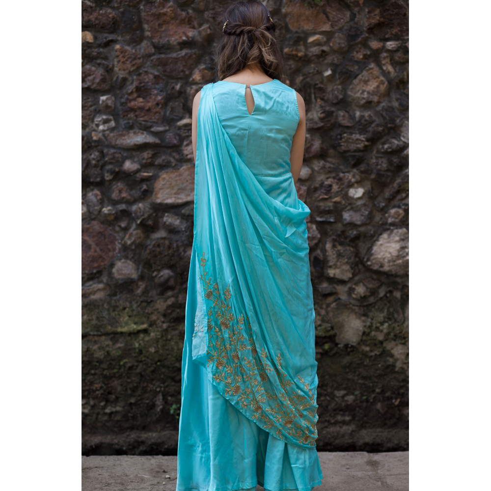 Drape Handwork Gown