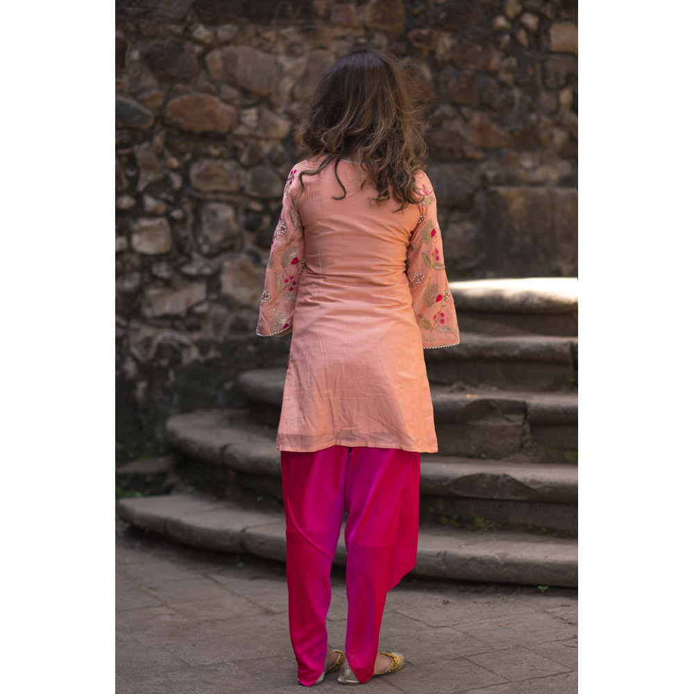 Fully Embellished Top With Silk Tulip Pants