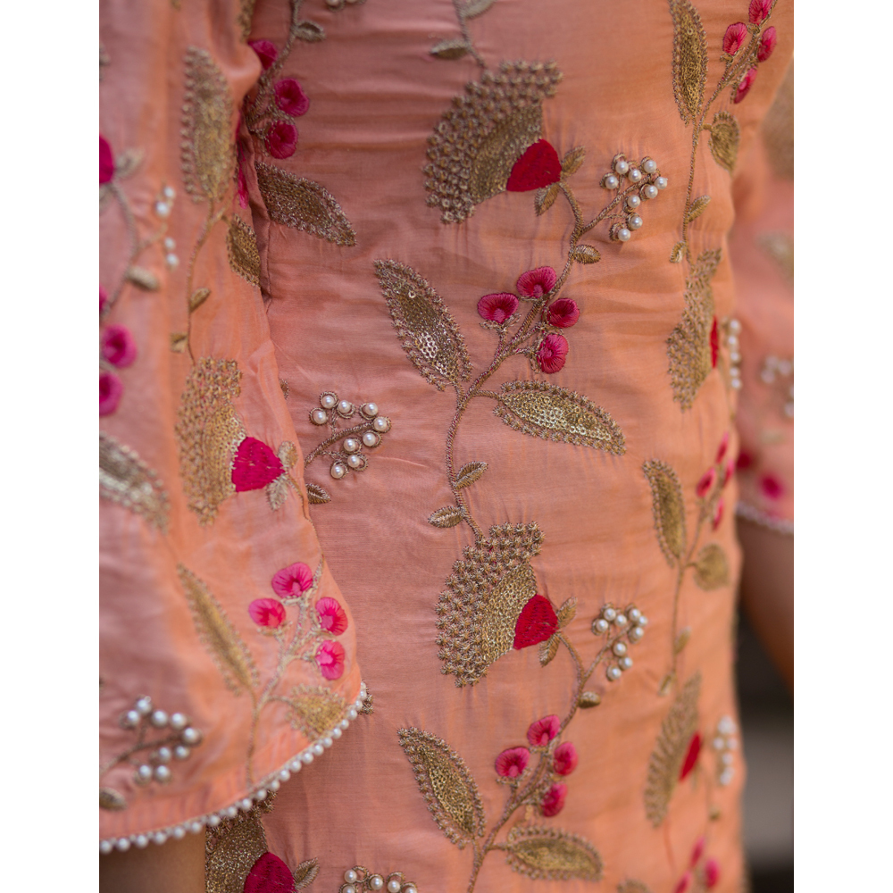 Fully Embellished Top With Silk Tulip Pants