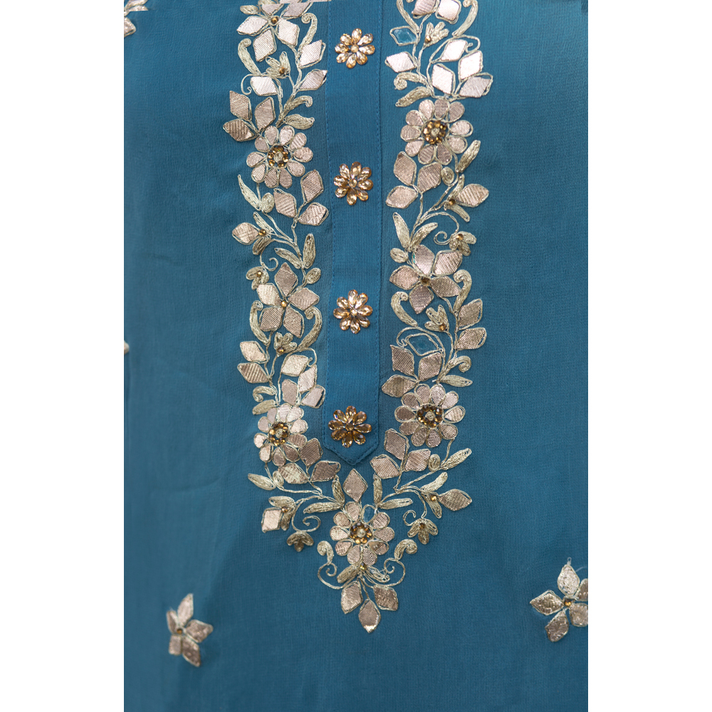 Gota Pati Top With Gharara With Net Dupatta