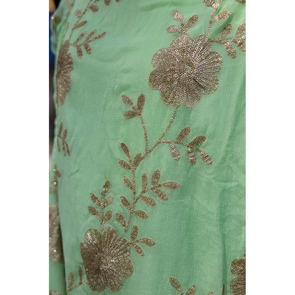 Sequenced Embroidered Top With Gharara