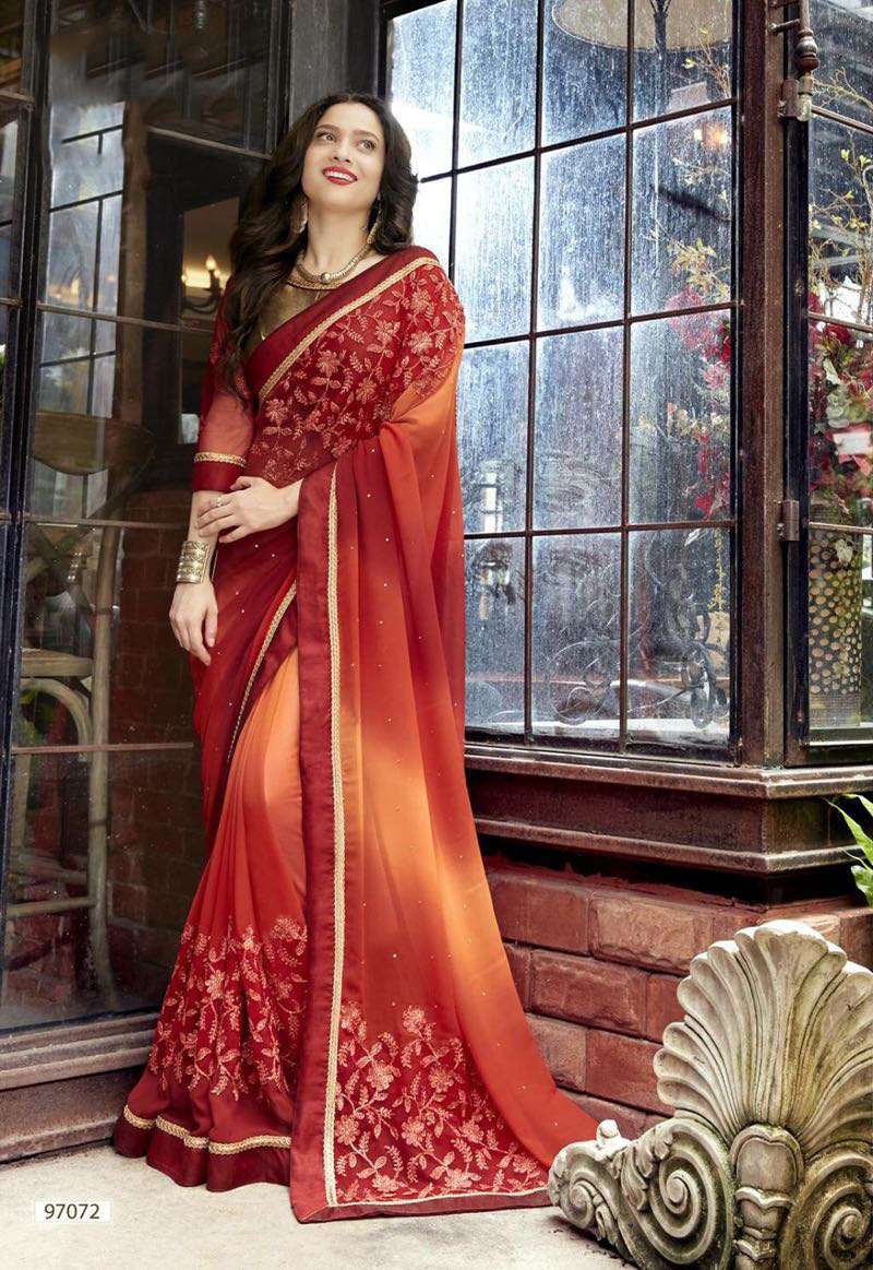 White Fancy Georgette Sarees