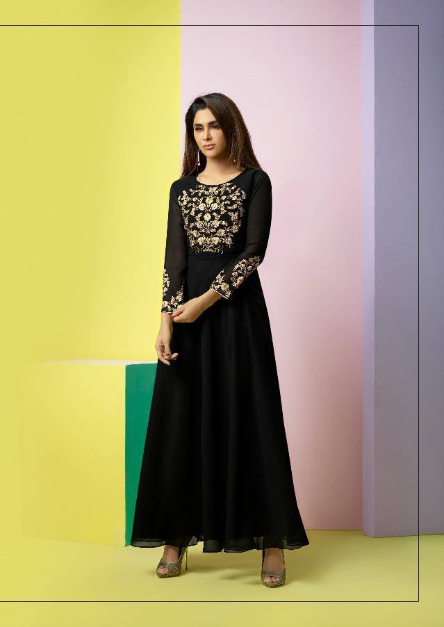 Stylish Tunics - Georgette Fabric, A-line Design, Available In L, Xl, Xxl, Green Color, Heavy Embroidery With Lace Border For All Seasons