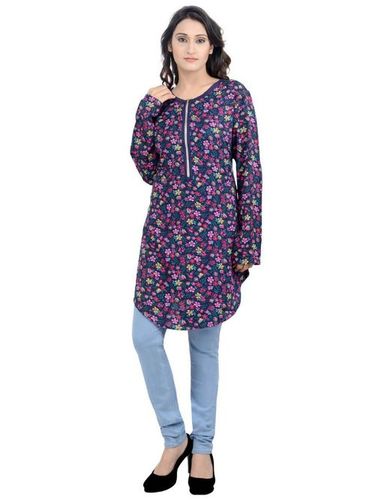 Ladies Long Tops - Cotton Blend, Available in Sizes S, M, L, XL, XXL - Fashionable and Comfortable Style for Every Occasion