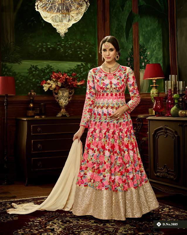 Bridal Suits - Five Star Net & Akira Silk, Semi-stitched With Heavy Embroidery