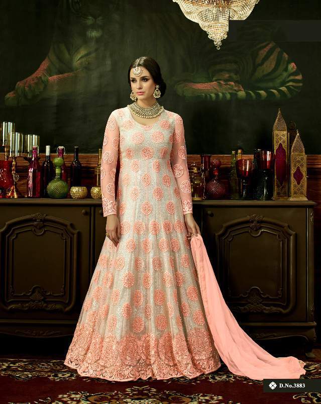 Bridal Suits - Five Star Net & Akira Silk, Semi-stitched With Heavy Embroidery