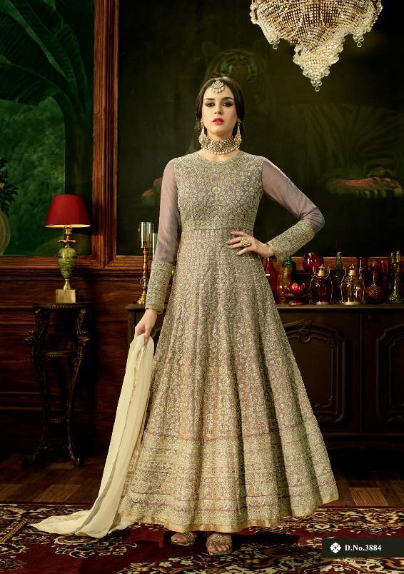 Bridal Suits - Five Star Net & Akira Silk, Semi-stitched With Heavy Embroidery