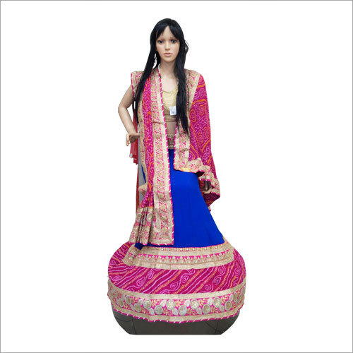 महिलाओं के लिए क्रेप बांधनी लहंगा