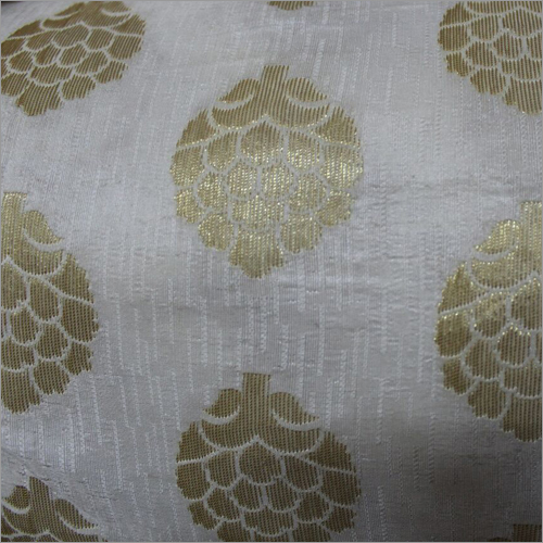 Jacquard Fabrics - Polyester, 45 Inches Wide, White | Elegant Embroidery Design, Alluring Finish, Home Washable