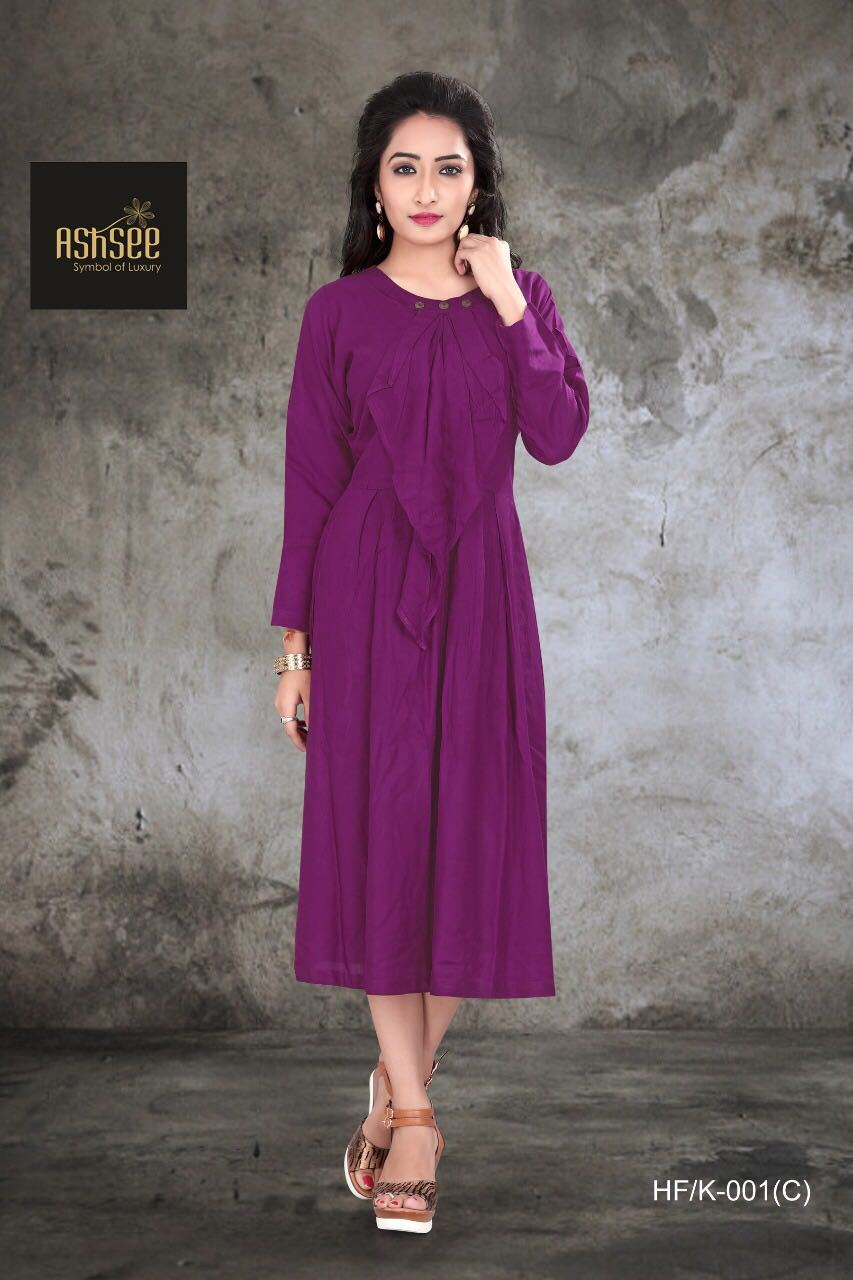 Rayon Fabric Kurti With Jacket