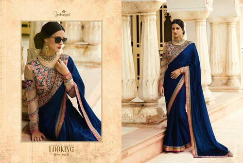 Blue Designer Georgette Saree