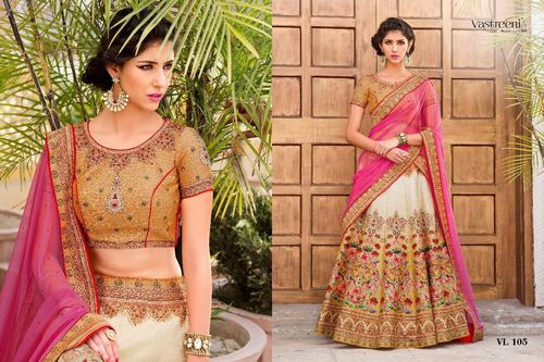 प्योर सिल्क डिजिटल डिज़ाइनर लहंगा चोली