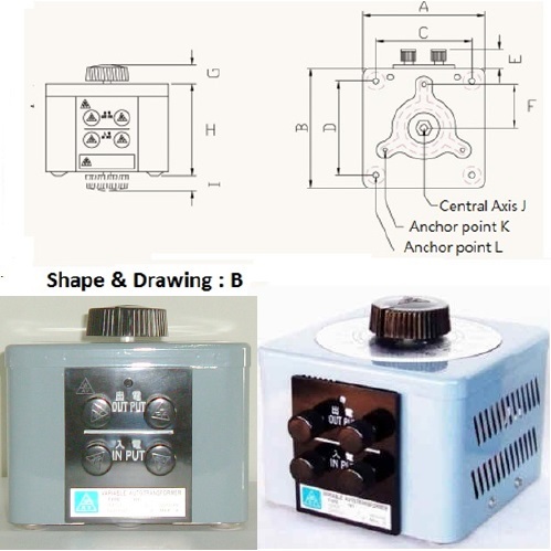 1 Phase Variac Slidac Auto Transformer Yh2xxx Coil Material: Copper Core