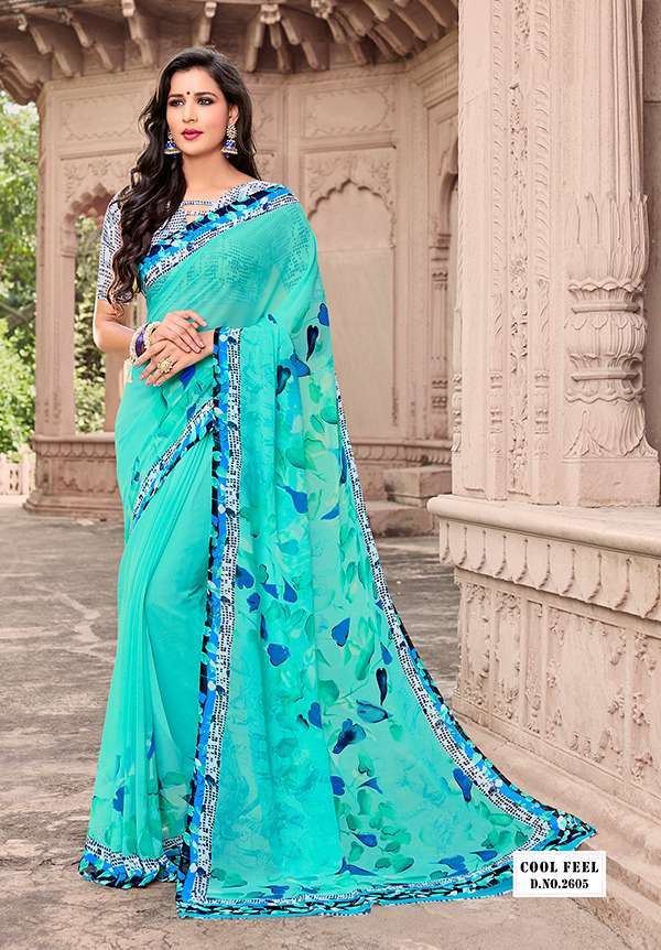Blue Saree Catalogs Wholesaler Distributor Surat