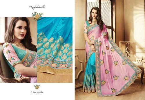 Pink Color Fancy Silk Georgette Designer Saree
