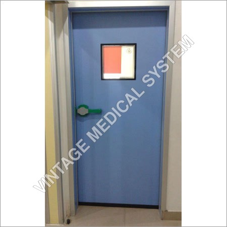 Operation Theater Door - Hermetic Seal, Standard Size, Blue, Vertical Opening, Finished Surface, Antimicrobial, Impact Resistant, Noise Reduction