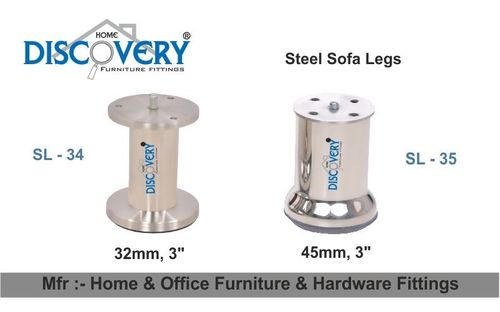 सिल्वर राउंड सोफा लेग्स