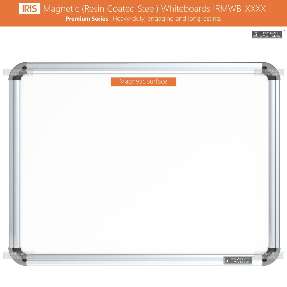 White (For Marker Writing) Iris Heavyduty Magnetic (Resin Coated) Whiteboards