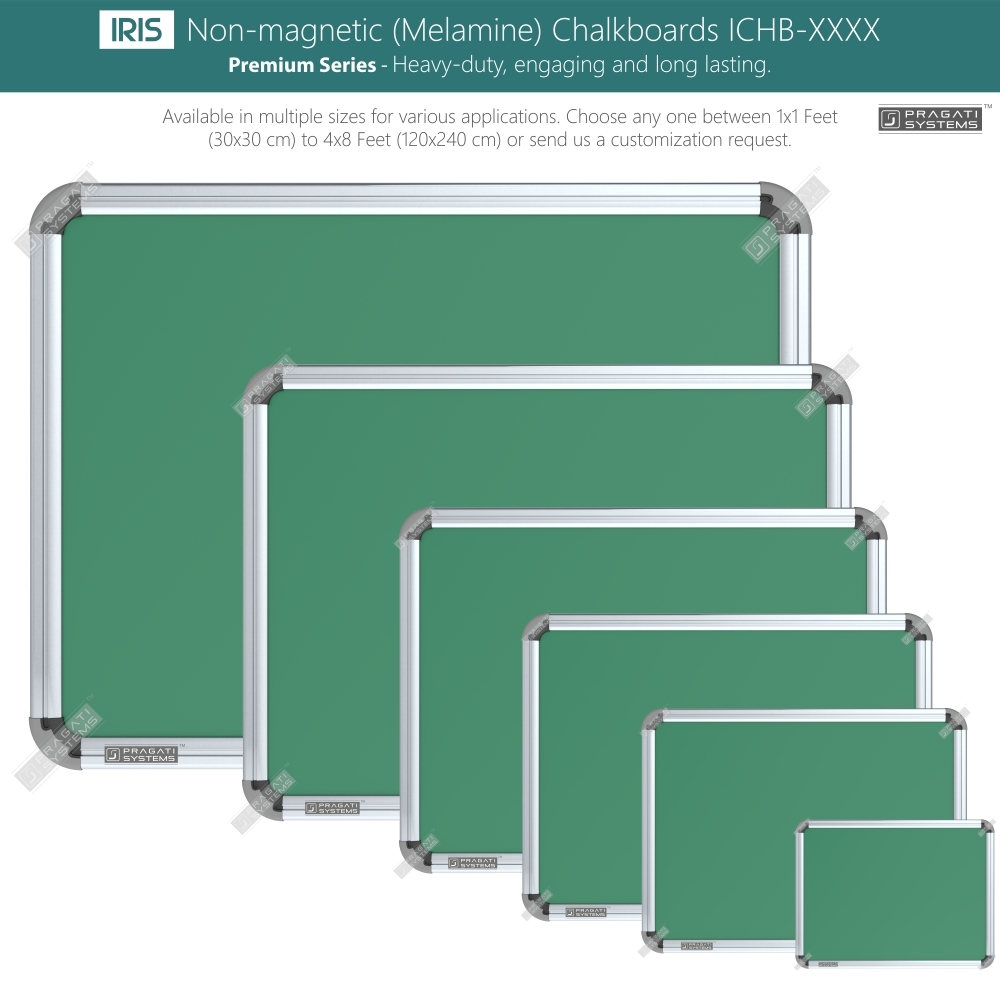 Iris Heavyduty Non-magnetic (Melamine) Chalkboards Easy Wipe