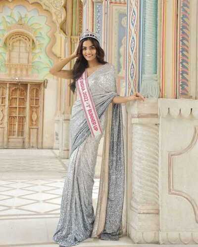 बॉलीवुड डिजाइनर सीक्वेंस वर्क साड़ी