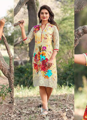 फ्लावर मल्टीकलर कुर्ती