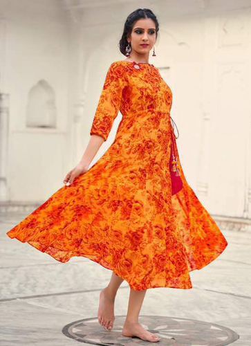 शिफॉन अंगरखा कुर्ती