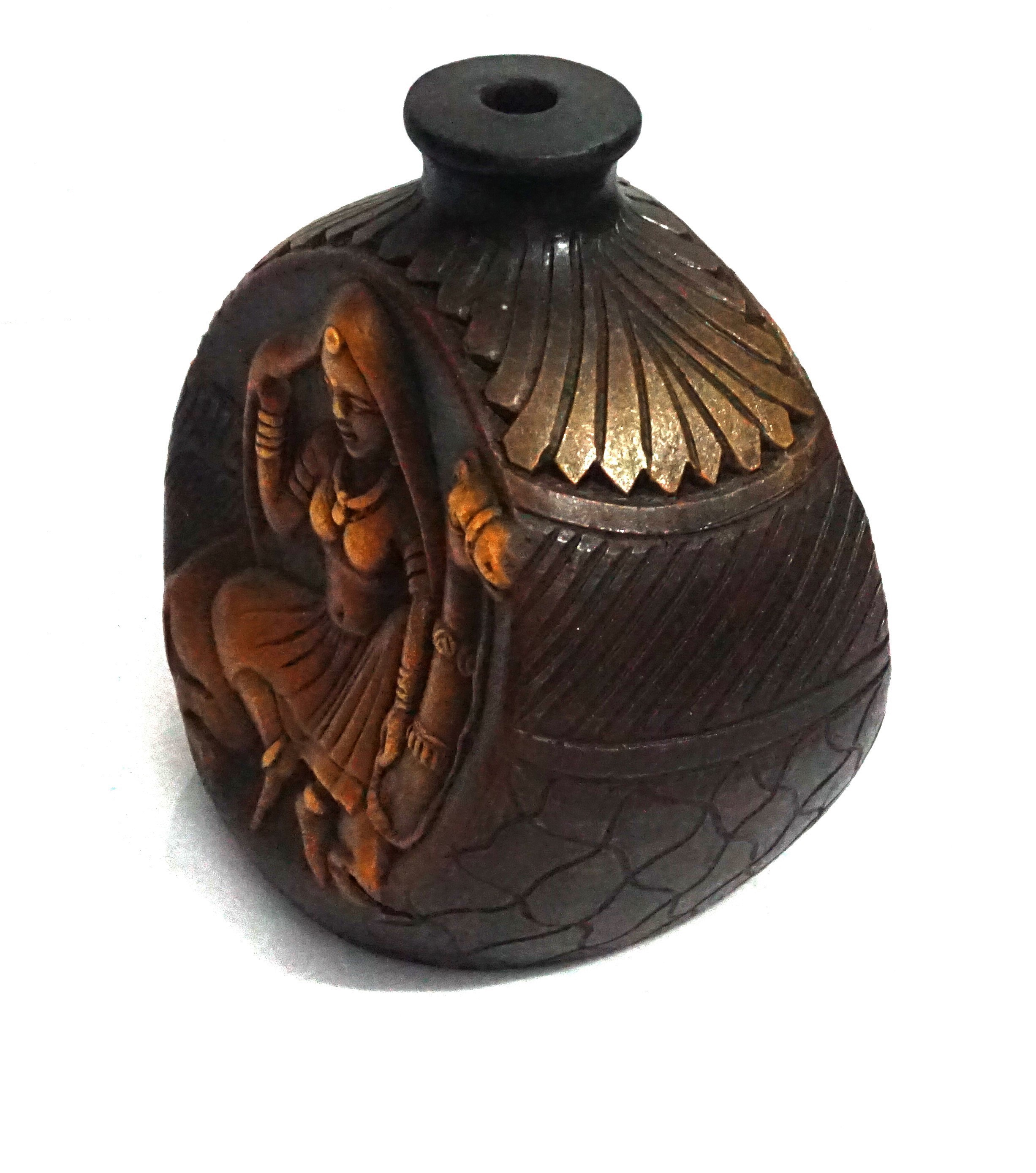 Terracotta Rajesthani Vase Leather Finish