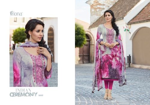 Digital Print With Embroidery Work Pashmina Suit