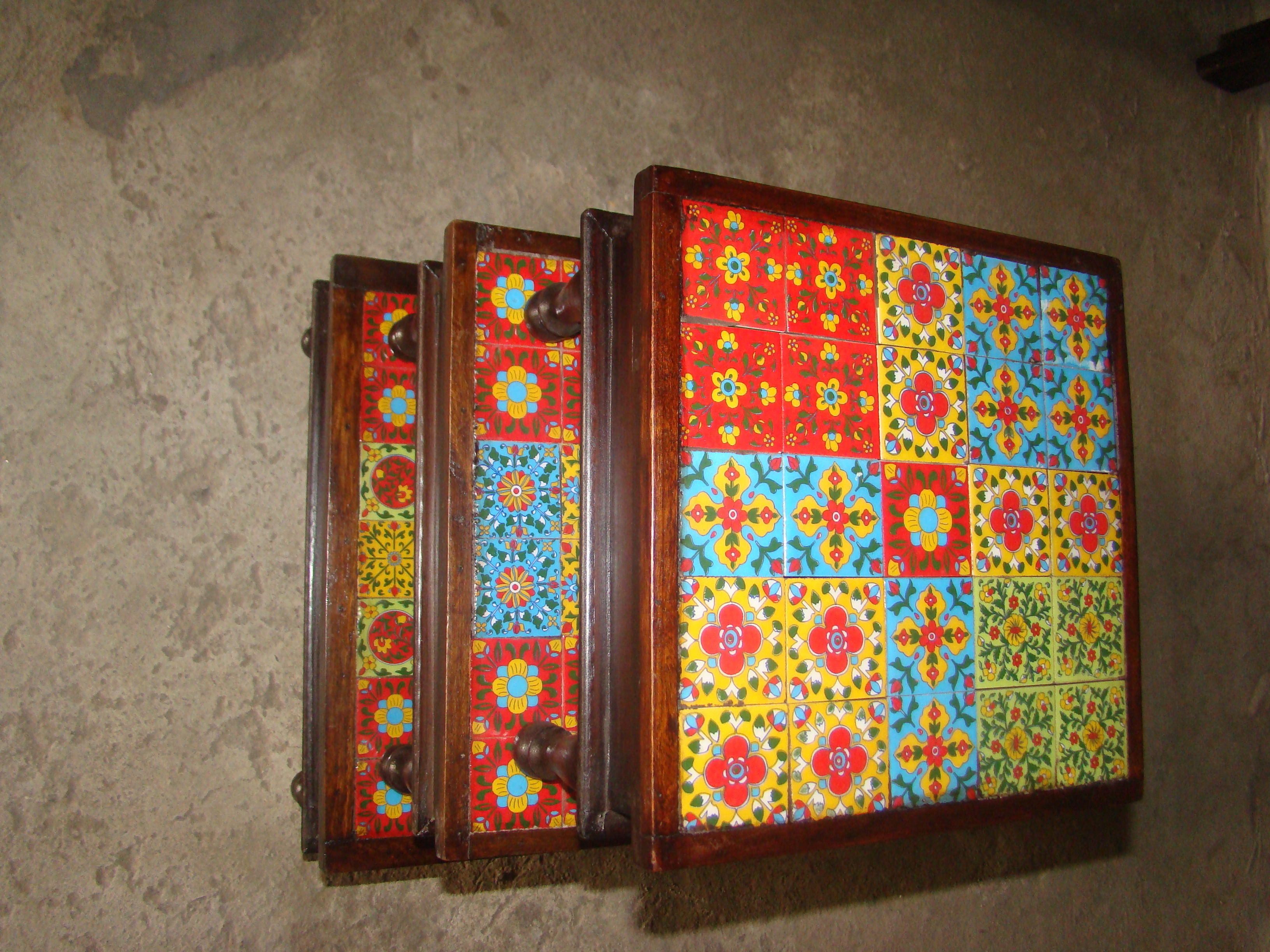 Bajot Set - Solid Wood With Ceramic Accents, 381x381x177.8 Mm, Brown | Handmade, Eco-friendly, Durable, Easy To Clean