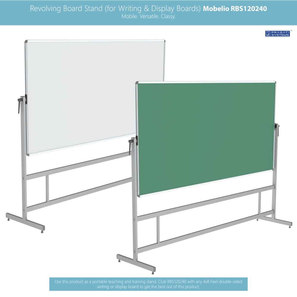 Revolving Whiteboard Stand Mobelio (For 4x8 Feet) Superior Build Quality