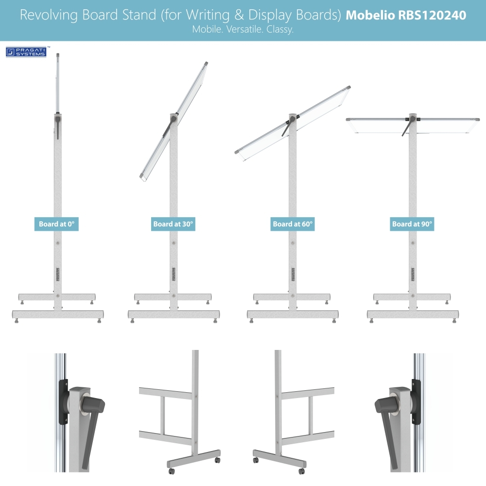 Revolving Whiteboard Stand Mobelio (For 4x8 Feet) Superior Build Quality