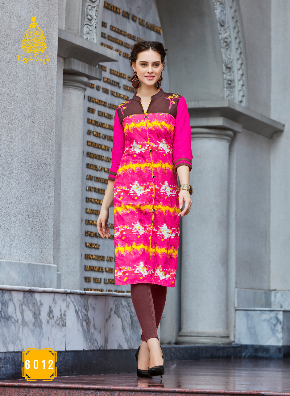 Red And Green Ladies Fancy Kurti